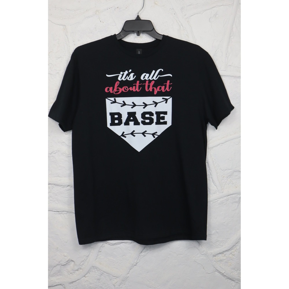 Women's It's All About That Base -‎ Baseball Graphic Tee - Black - Size  L
